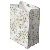 Mooie Crème Bloeiende Boom Bruiloft Medium Cadeauzakje (Achterkant Gekanteld)
