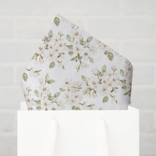 Mooie Crème Bloeiende Boom Bruiloft Tissuepapier (Cadeauzakje)