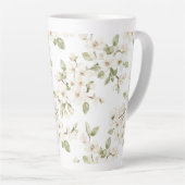 Mooie Crème Bloeiende Boom Latte Mok (Rechterhoek)