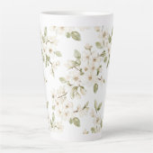 Mooie Crème Bloeiende Boom Latte Mok (Voorkant)