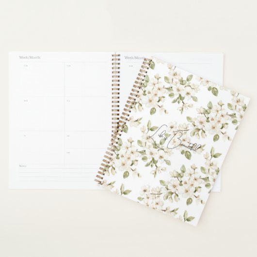 Mooie Crème Bloeiende Boom Planner (Display)