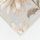 Mooie Crème Bloemen Fleece Deken (Hoek)