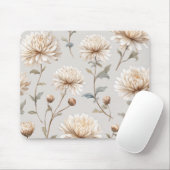 Mooie Crème Bloemen Muismat (Met muis)
