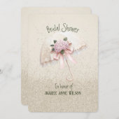 Mooie crème en roze paraplu Vrijgezellenfeest Kaart (Voorkant / Achterkant)