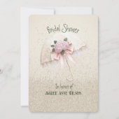 Mooie crème en roze paraplu Vrijgezellenfeest Kaart (Voorkant)