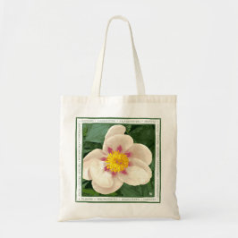Mooie crème en roze pioenroos op canvas tas. tote bag