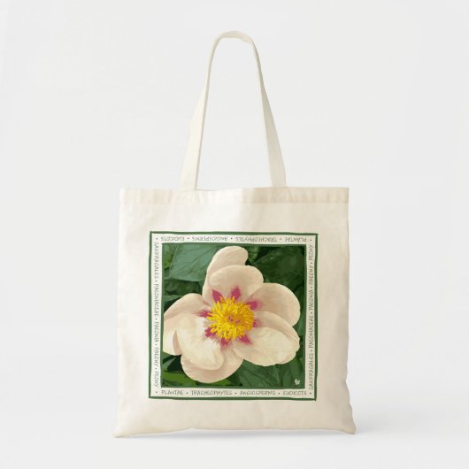 Mooie crème en roze pioenroos op canvas tas. tote bag (Voorkant)