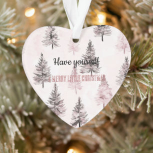 Mooie Crème Perzik Bloemige Kerstbomen Ornament