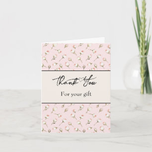 Mooie Crème Roze Bloemen Dank Je Kaart