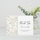 Mooie Crème Tulp Bloemen Dank Je Bedankkaart (Staand voorkant)