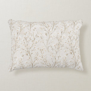 Mooie Crème Witte Bloemen Accent Kussen
