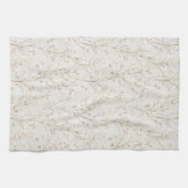 Mooie Crème Witte Bloemen Theedoek (Horizontaal)