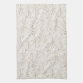 Mooie Crème Witte Bloemen Theedoek (Verticaal)