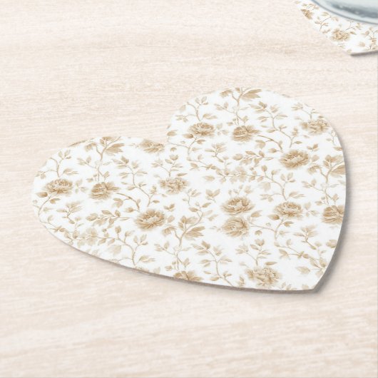 Mooie Crème Witte Bloemige Bruiloftdouche Kartonnen Onderzetters (Gekanteld)
