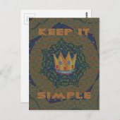 Mooie Crown Print vector Houd het eenvoudig ontwer Briefkaart (Voorkant / Achterkant)