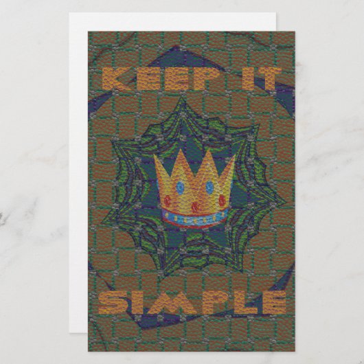 Mooie Crown Print vector Houd het eenvoudig ontwer Briefpapier (Voorkant / Achterkant)