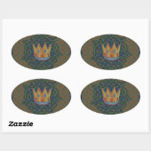 Mooie Crown Print vector Houd het eenvoudig ontwer Ovale Sticker (Vel)