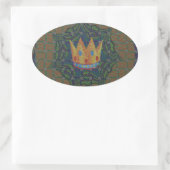 Mooie Crown Print vector Houd het eenvoudig ontwer Ovale Sticker (Tas)