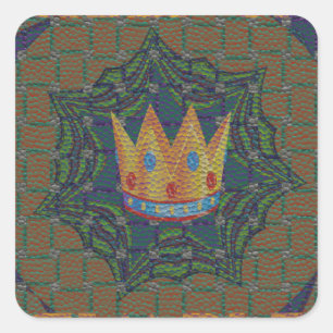 Mooie Crown Print vector Houd het eenvoudig ontwer Vierkante Sticker
