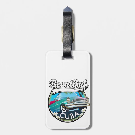 Mooie Cuba retro logo. Bagagelabel (Achterkant verticaal)