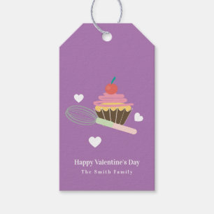 Mooie Cupcake Bakkerij Gelukkig Valentijnsdag  Cadeaulabel