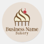 Mooie Cupcake Banketbakker Thuisbakkerij Ronde Sticker (Voorkant)