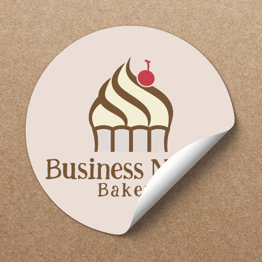 Mooie Cupcake Banketbakker Thuisbakkery Ronde Sticker