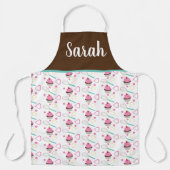 Mooie Cupcake Chocolade Roze Garde Roze Schort (Voorkant)