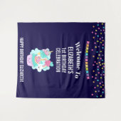 Mooie Cupcake en Gelukkige Ijs Verjaardag Wandkleed (Voorkant (horizontaal))