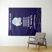 Mooie Cupcake en Gelukkige Ijs Verjaardag Wandkleed (In Situ (horizontaal))