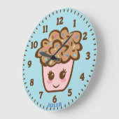 Mooie Cupcake Kinderkamer Klok met Naam (Hoek)