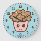 Mooie Cupcake Kinderkamer Klok met Naam (Voorkant)