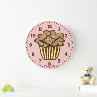 Mooie Cupcake met Aangepaste Naam Wandklok