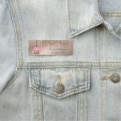 Mooie Cupcake, Roze Goud Glitters Naamplaatje (In situ)