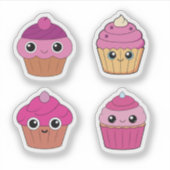 Mooie cupcake sticker set (Voorkant)