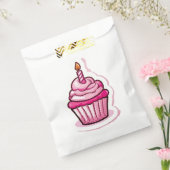 Mooie Cupcake Thema voor Verjaardagsmeisje Bedankzakje (Gezegeld)