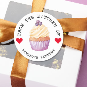 Mooie Cupcakes Uit De Keuken Van Gepersonaliseerd Ronde Sticker
