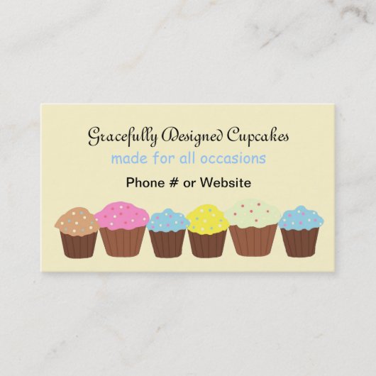 Mooie Cupcakes Visitekaartje (Voorkant)