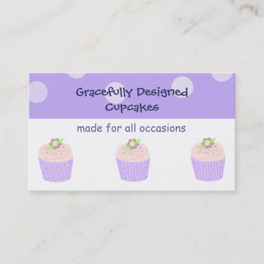 Mooie Cupcakes Visitekaartje (Voorkant)