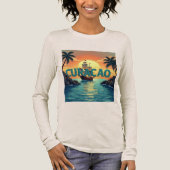 Mooie Curacao zonsondergang Tri-Blend Shirt (Voorkant)