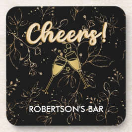 Mooie Custom Bar Naam Goud en Zwart Bier Onderzetter