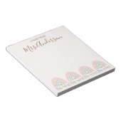 Mooie Cute Boho Regenboog Leraren Waardering Notitieblok (Schuin)