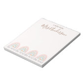 Mooie Cute Boho Regenboog Leraren Waardering Notitieblok (Linkerzijde)