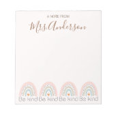 Mooie Cute Boho Regenboog Leraren Waardering Notitieblok (Voorkant)