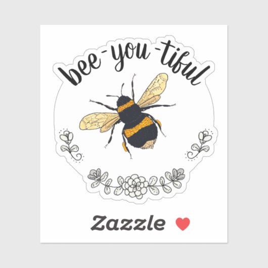 Mooie Cute Bumblebee Sticker (Vel)