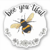 Mooie Cute Bumblebee Sticker (Voorkant)