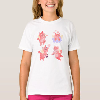 Mooie Cute Cupid Kat | Romantische Valentijn Kitt T-shirt