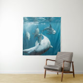 Mooie Cute Dolphins Wandkleed (In situ)