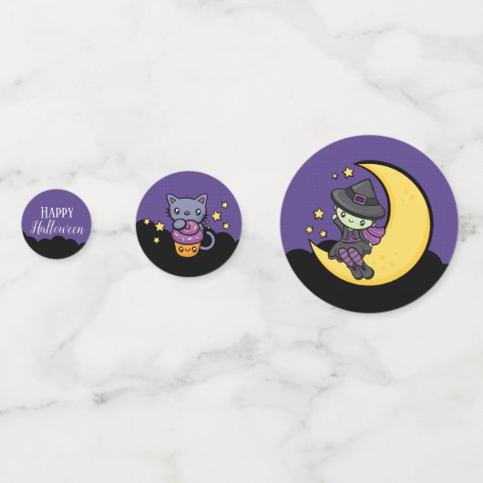 Mooie Cute Halloween Witch Confetti (Voorkanten)