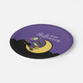 Mooie Cute Halloween Witch Papieren Bordje (Gekanteld)